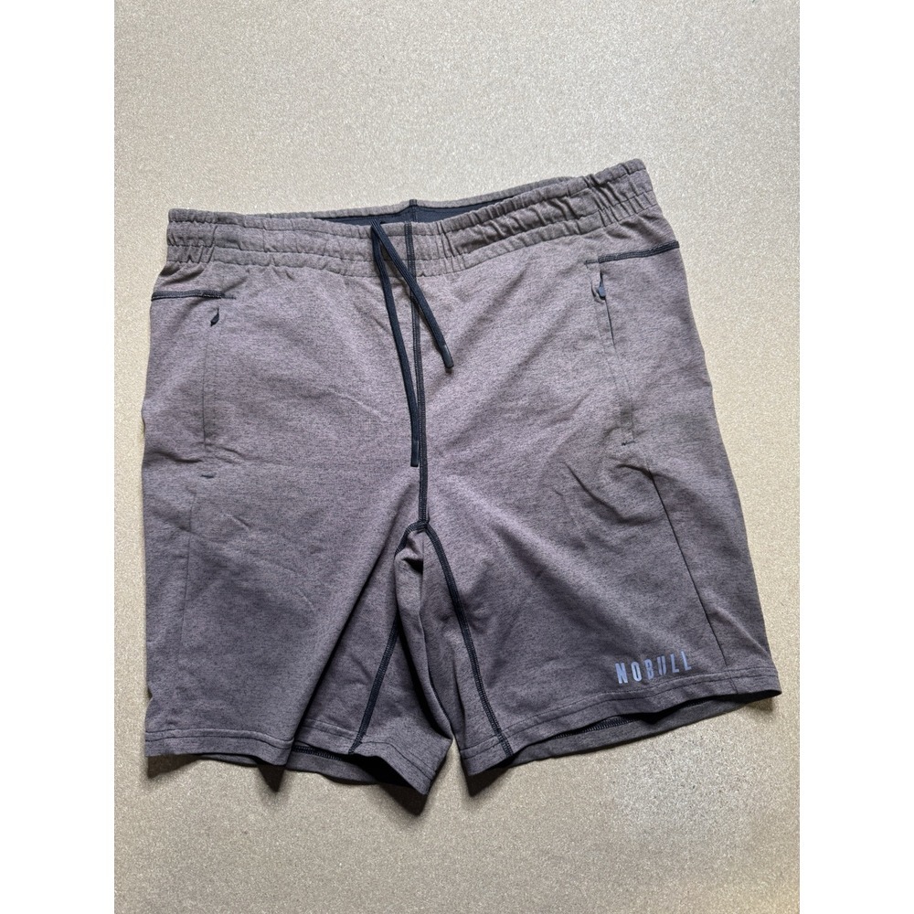 NOBULL Heather Gray Athletic Shorts with Black Drawstring